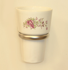 чаша за зъбни четки порцелан лилав сатен