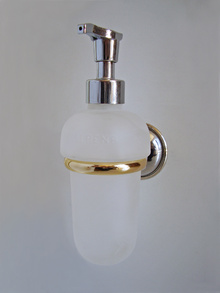 Държач на дозатор за течен сапун стъклен хром злато